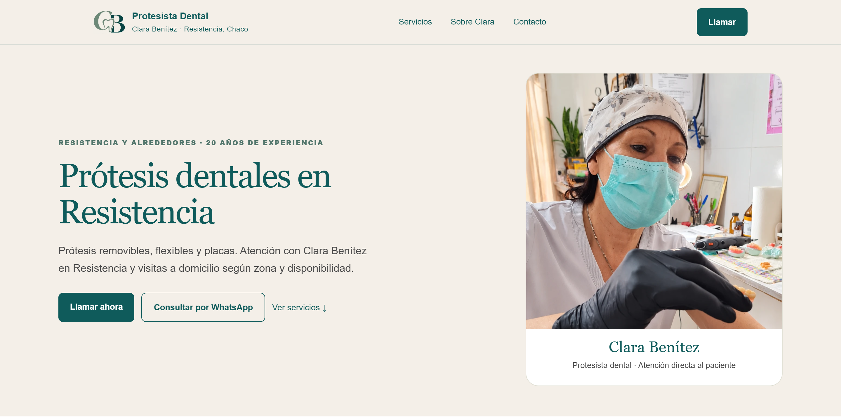 Web de Clara Benítez en escritorio